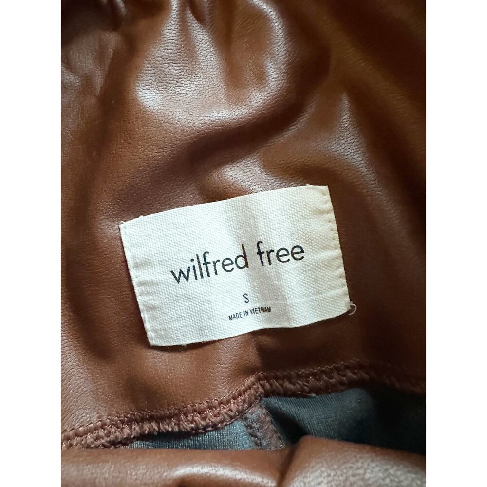 Aritzia Wilfred Free Daria Pant Brown High Rise Vegan Leather Leggings Size S - Picture 6 of 7